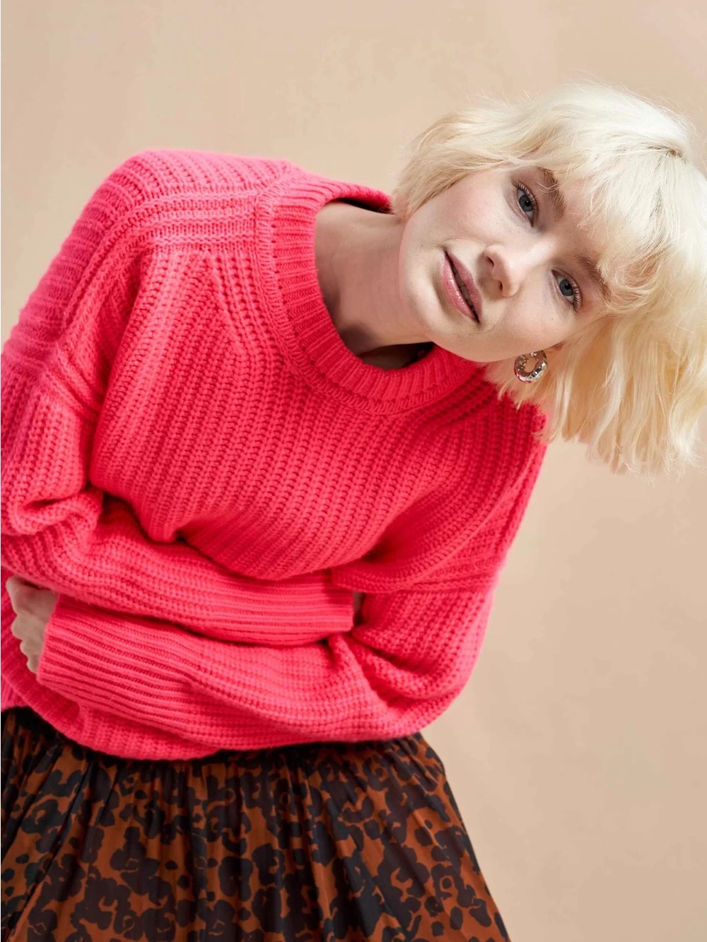 La Ligne Toujours Cashmere Sweater Hot Pink Size L